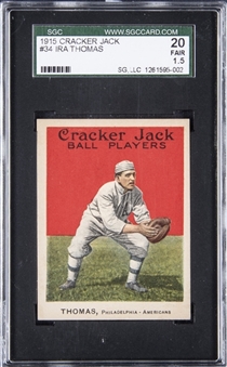 1915 Cracker Jack #34 Ira Thomas - SGC FR 1.5